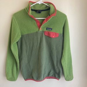 Green/Pink Patagonia Synchilla Fleece Pullover